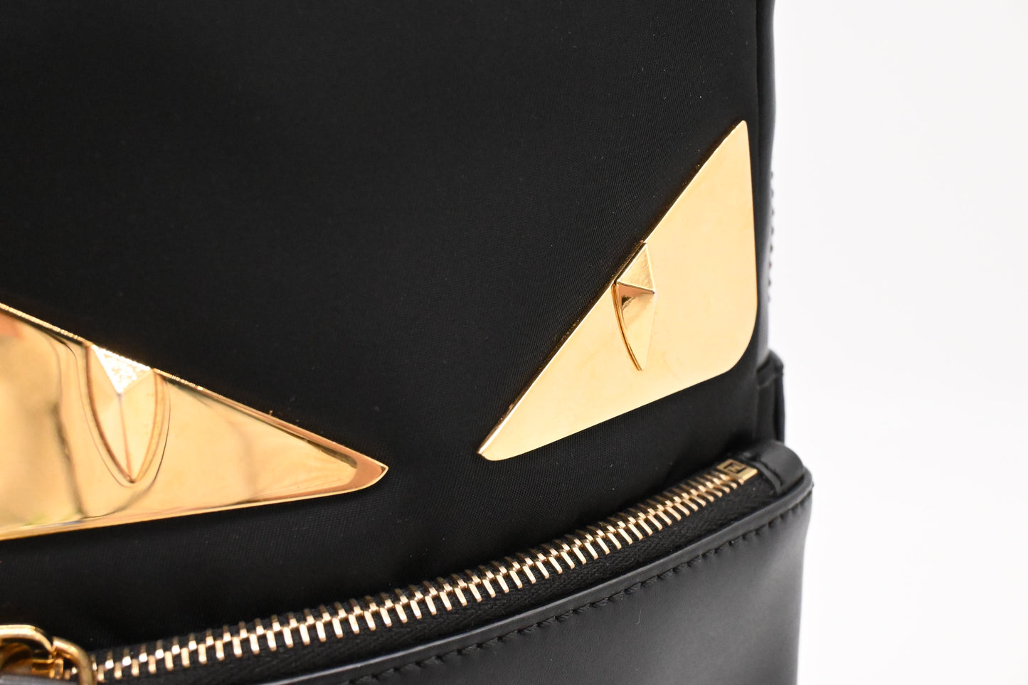 Fendi Monster Crossbody Bag in Black Nylon and Leather
