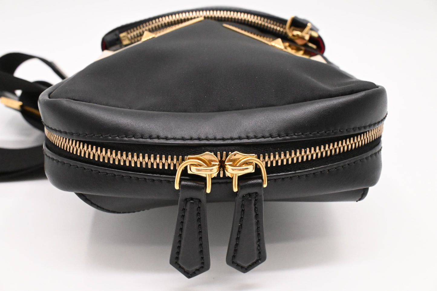 Fendi Monster Crossbody Bag in Black Nylon and Leather
