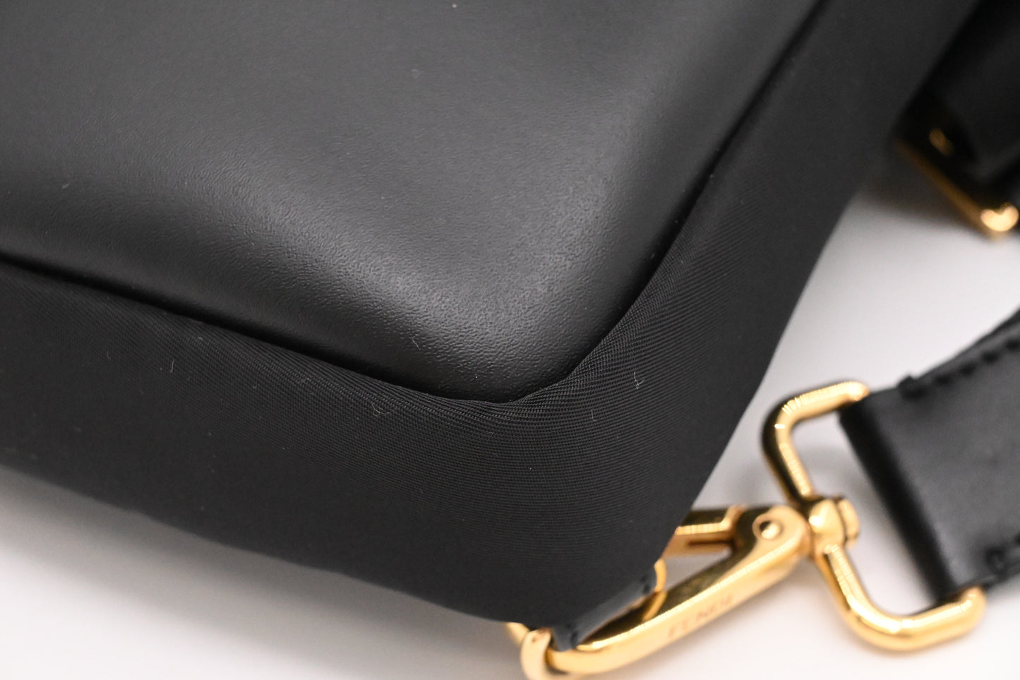 Fendi Monster Crossbody Bag in Black Nylon and Leather
