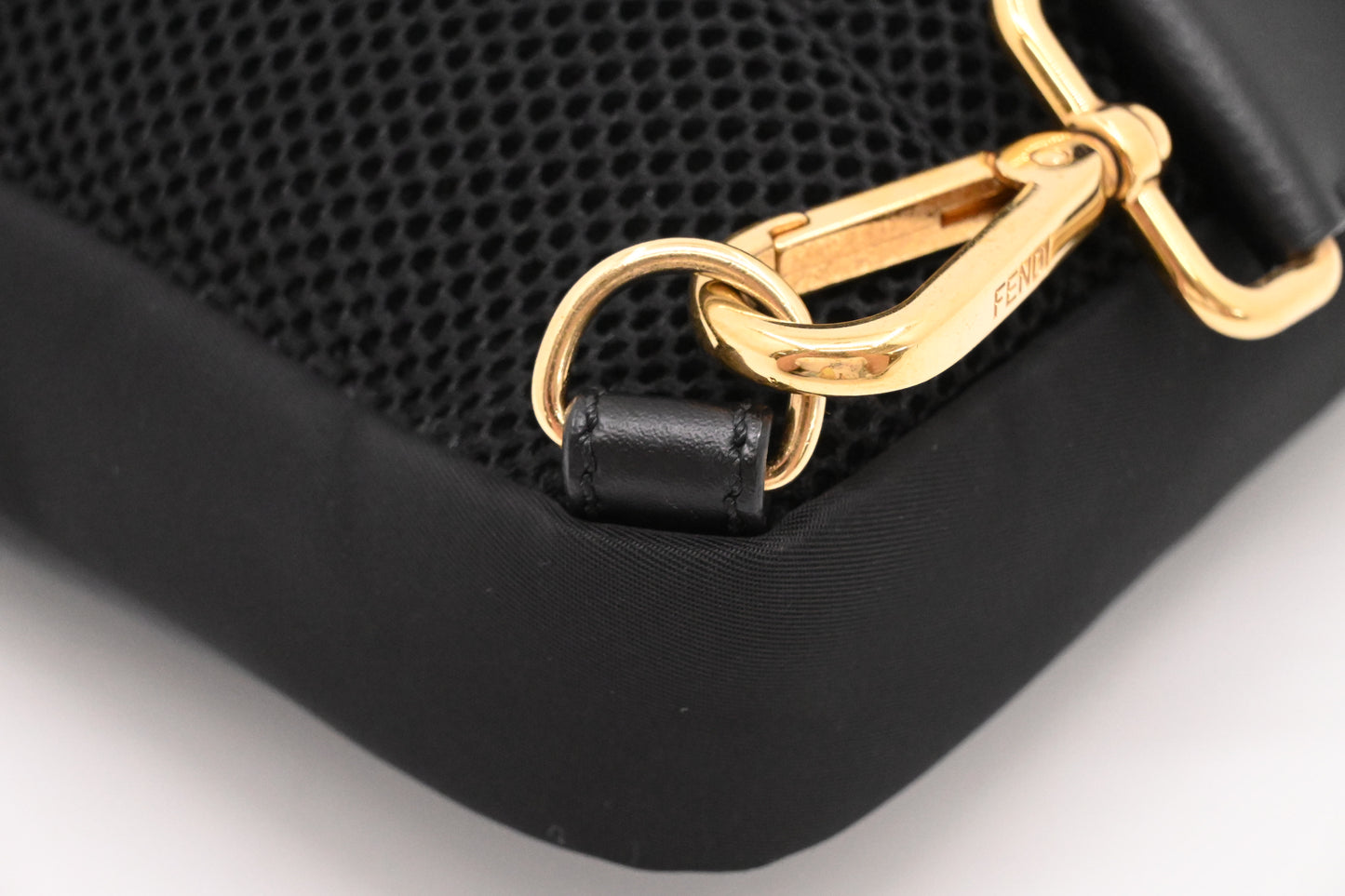 Fendi Monster Crossbody Bag in Black Nylon and Leather