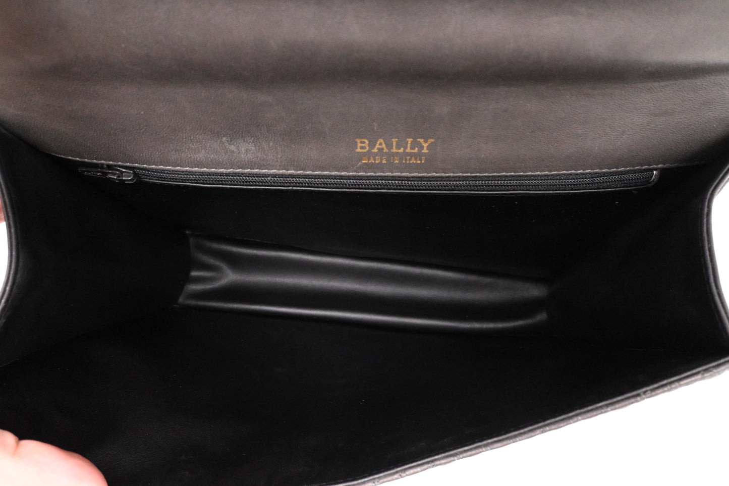 Bally Top Handle Handbag in Gray Quilted Leather
