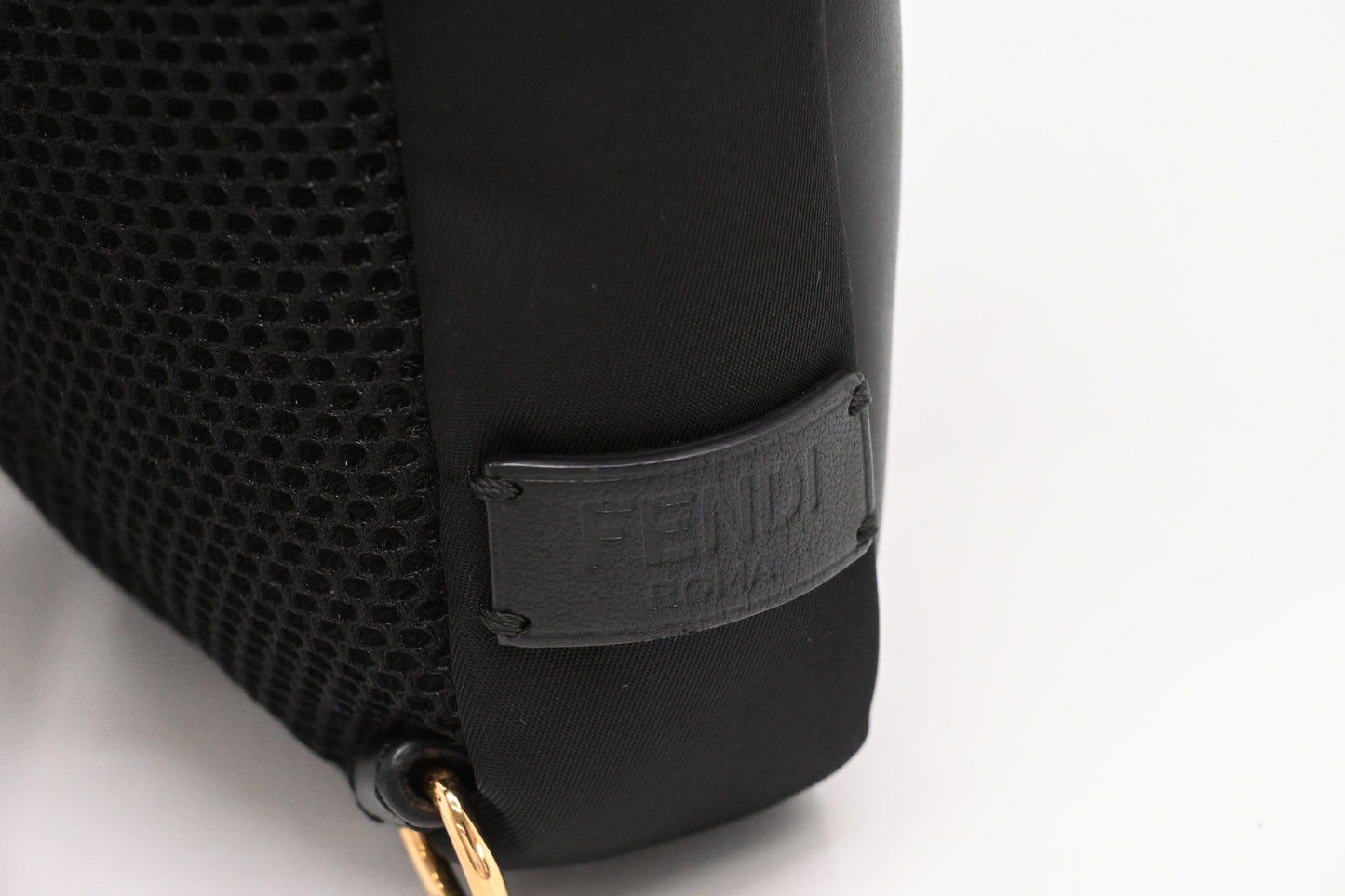 Fendi Monster Crossbody Bag in Black Nylon and Leather