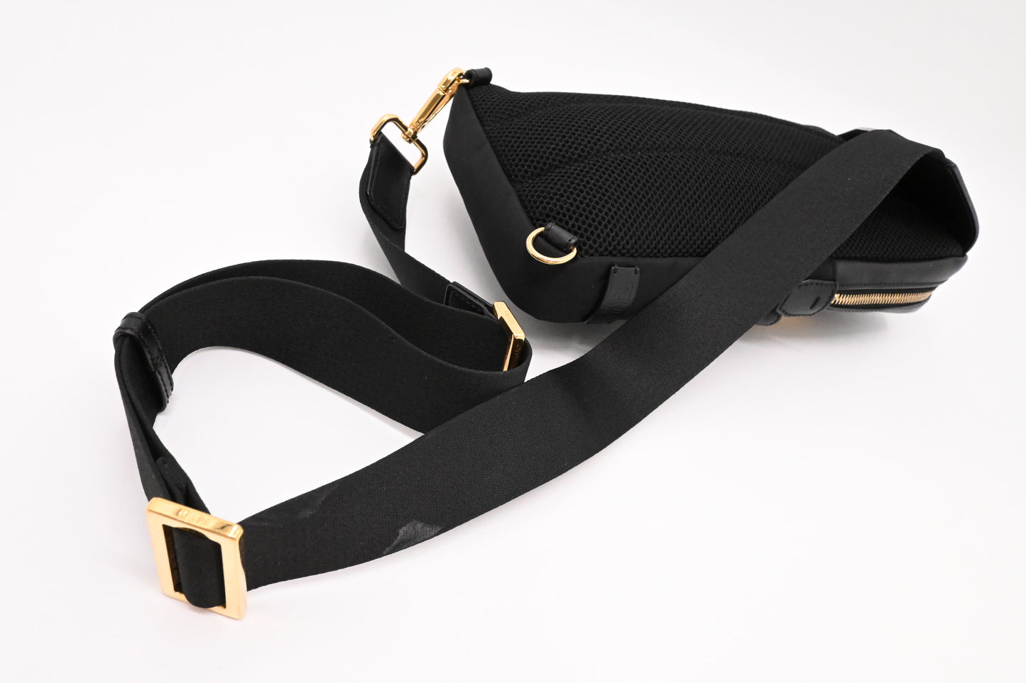 Fendi Monster Crossbody Bag in Black Nylon and Leather