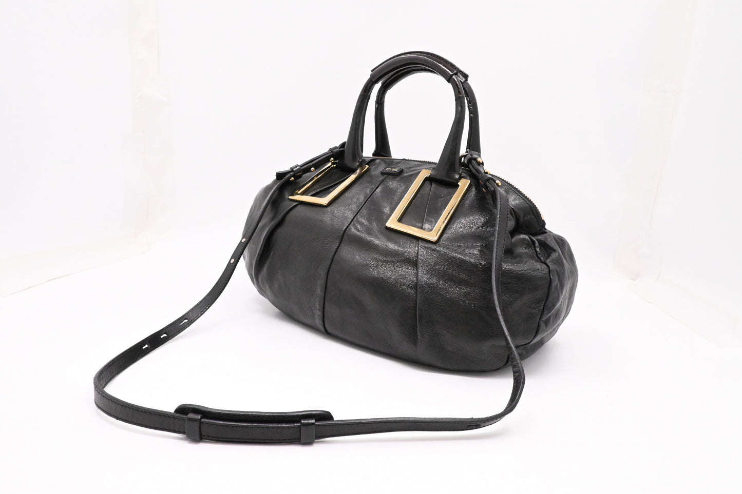 Chloe Large Ethel in Black Leather