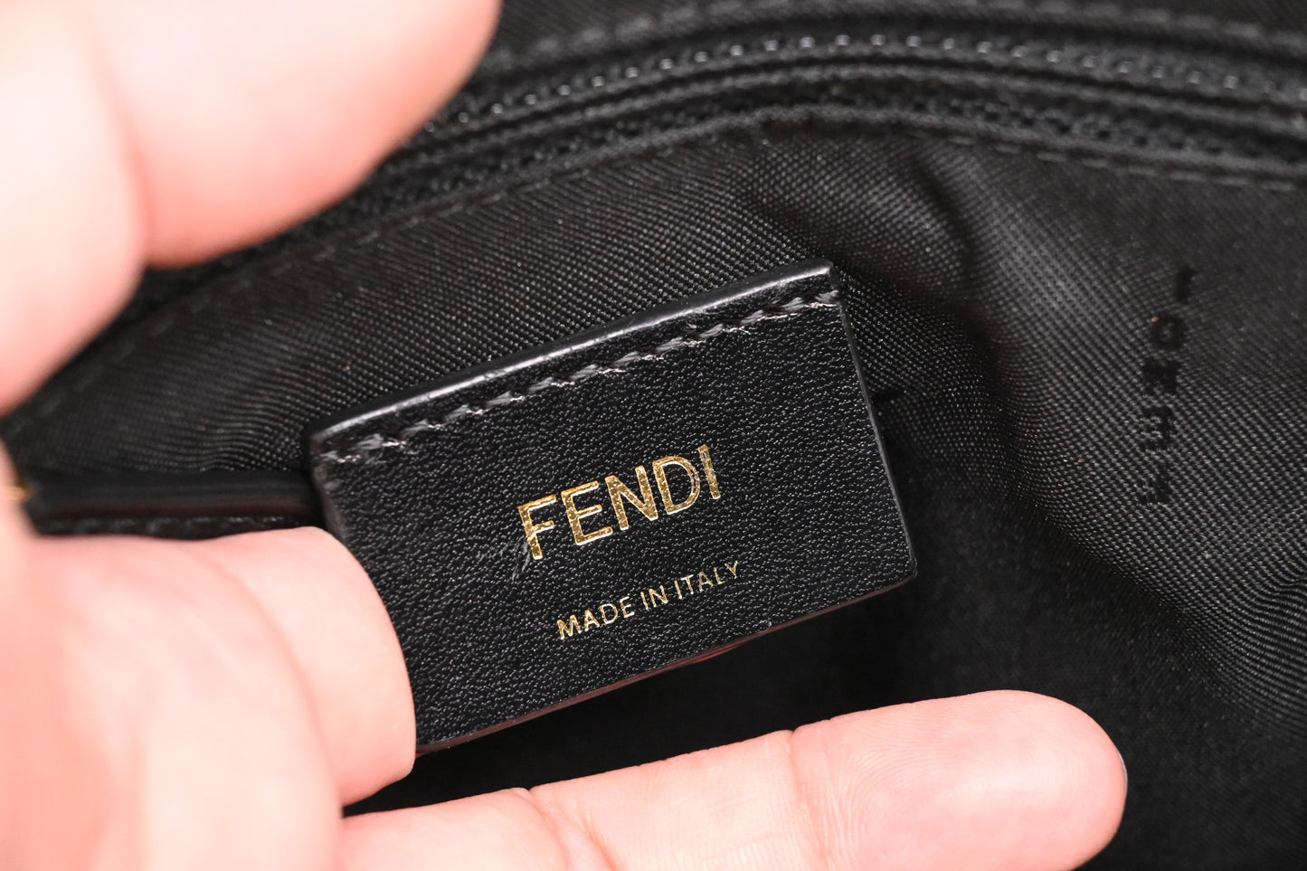Fendi Monster Crossbody Bag in Black Nylon and Leather