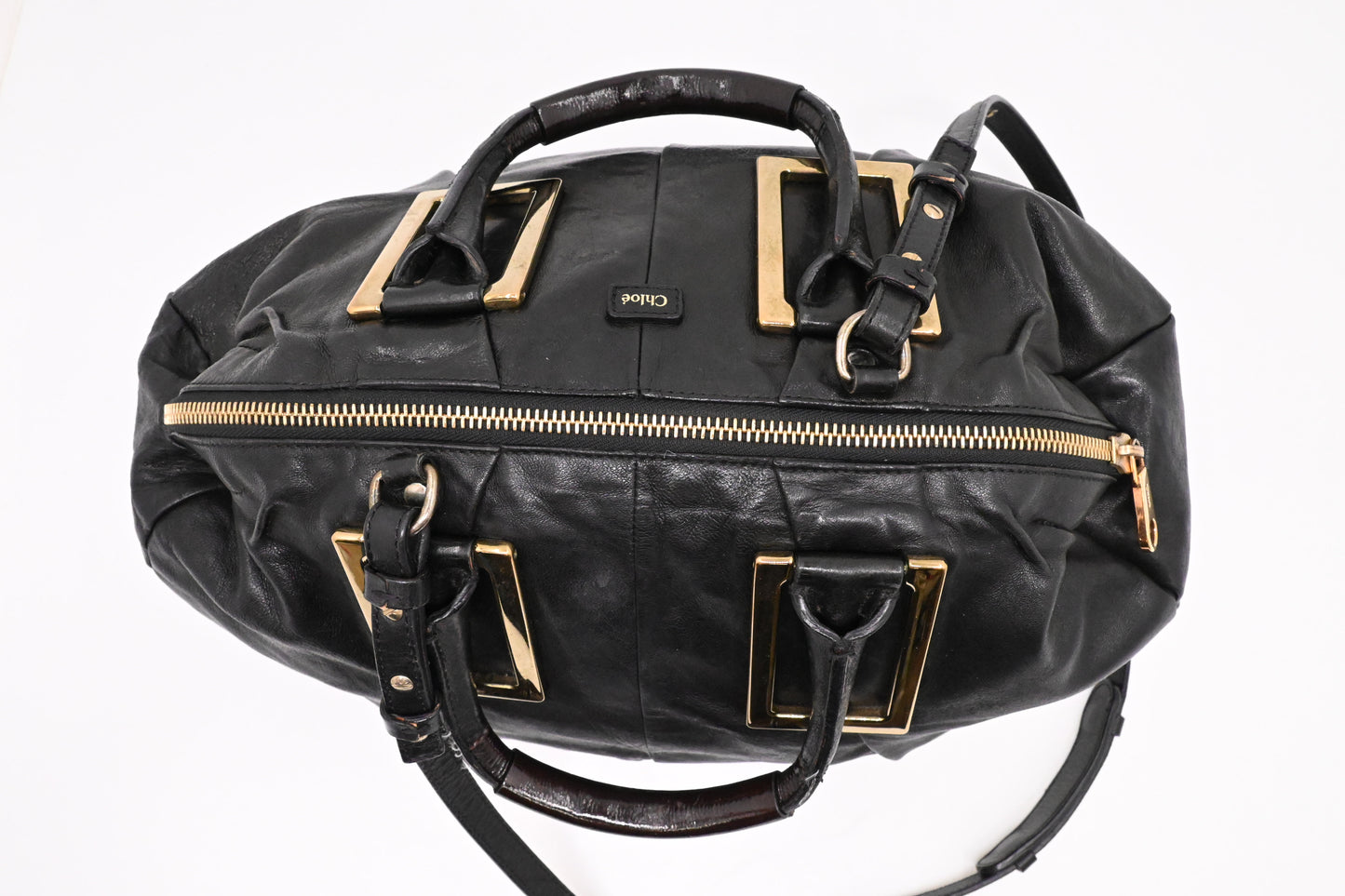 Chloe Large Ethel in Black Leather