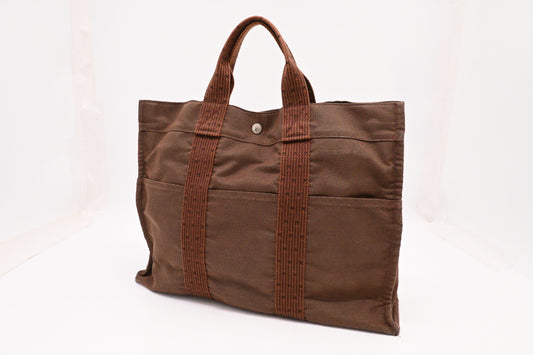 Hermes Fourre-Tout Tote in Brown Canvas