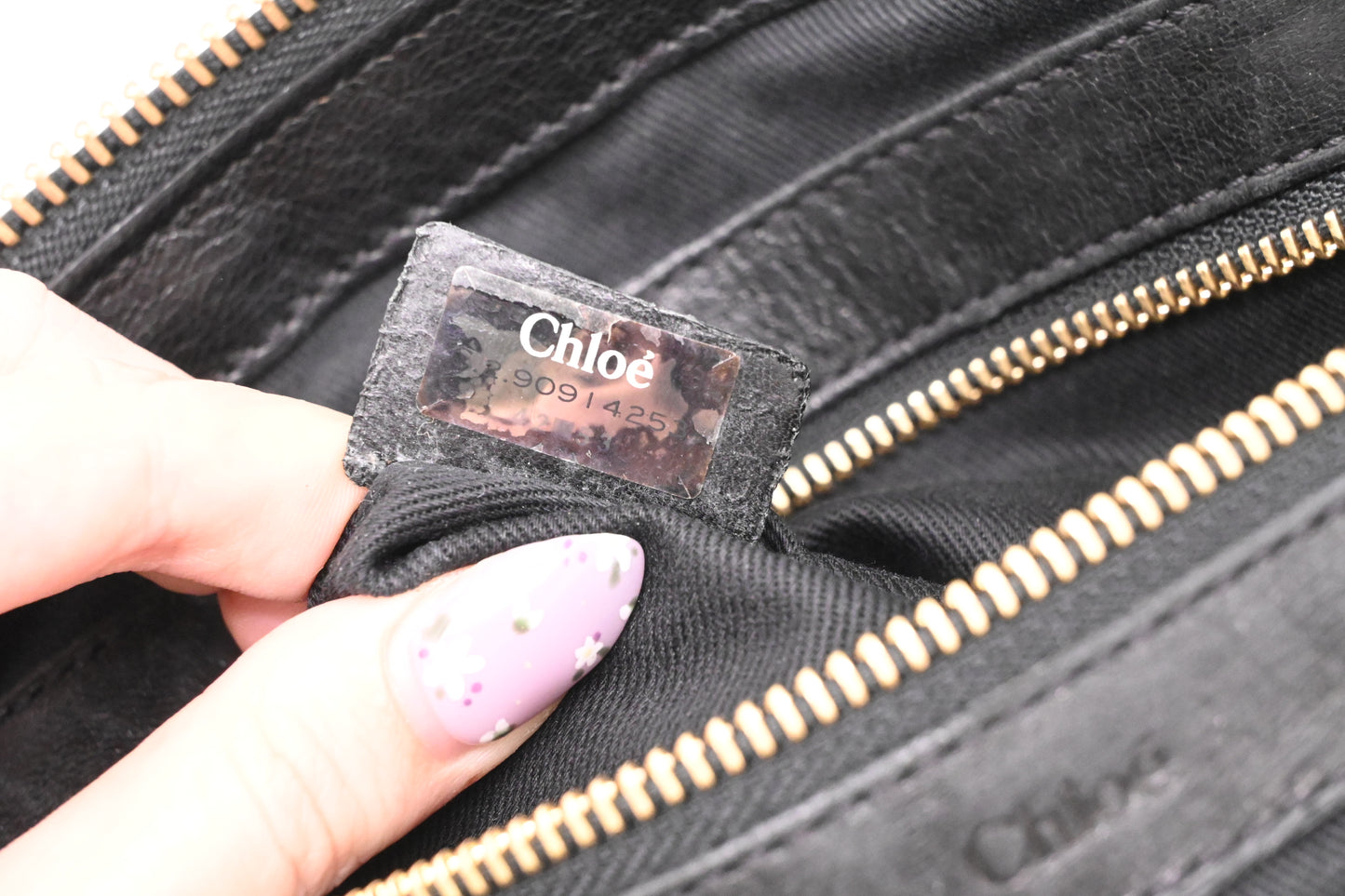 Chloe Large Ethel in Black Leather