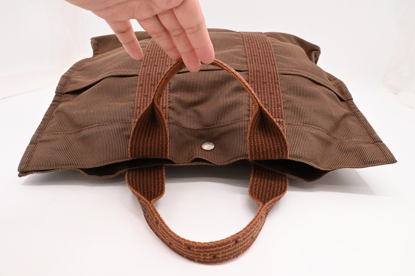 Hermes Fourre-Tout Tote in Brown Canvas