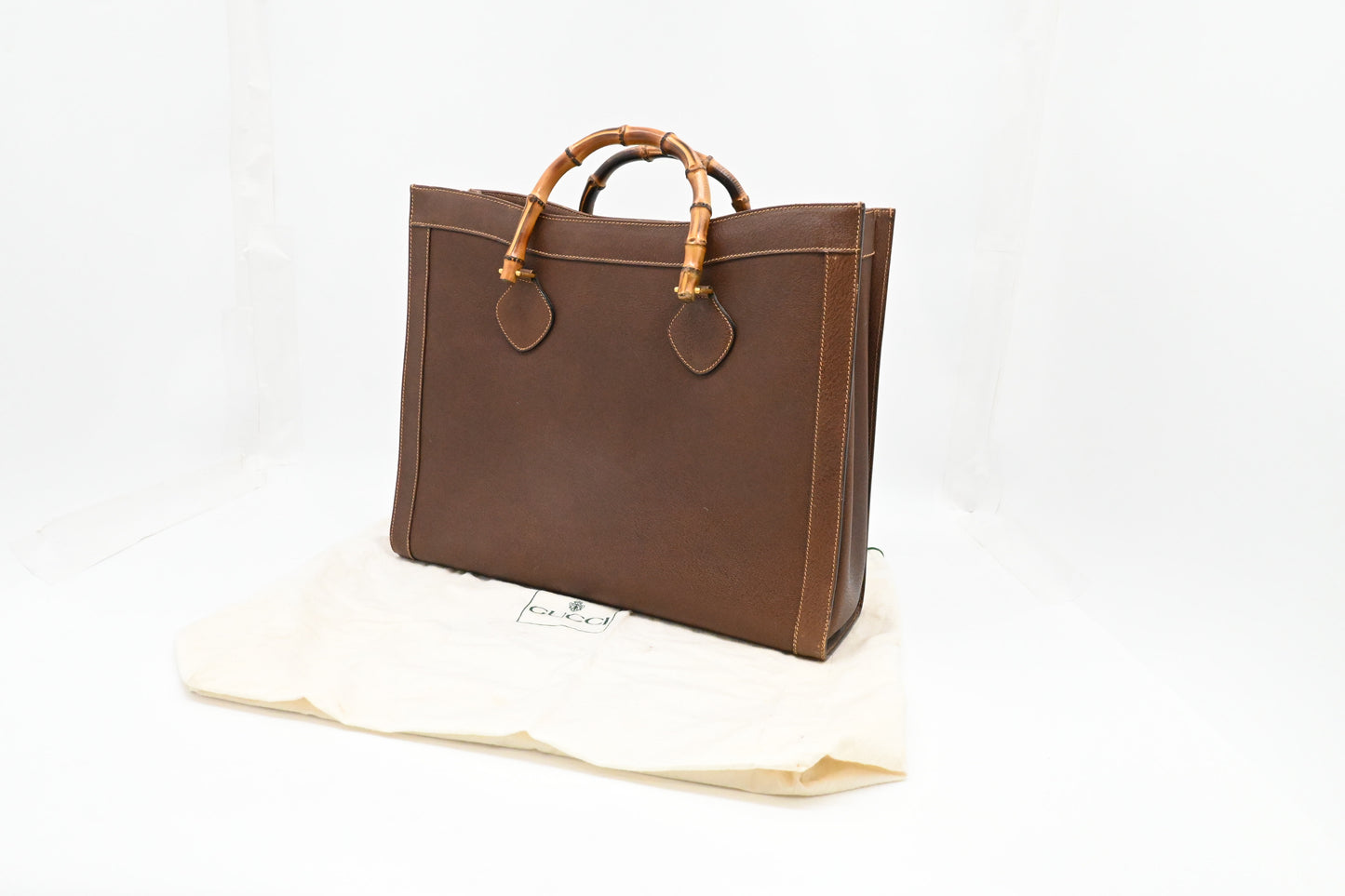 Gucci Diana Bamboo Tote in Brown Leather