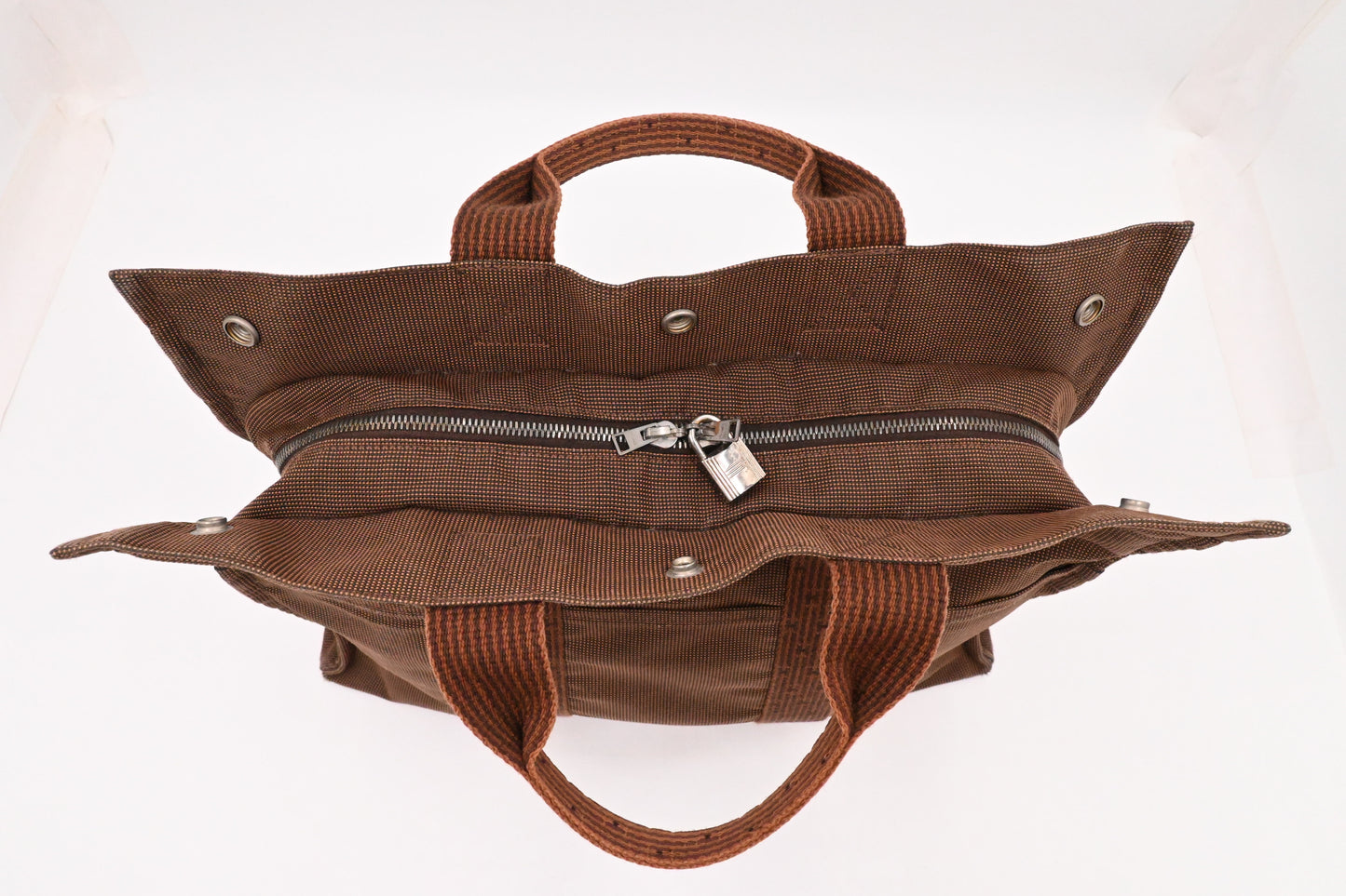 Hermes Fourre-Tout Tote in Brown Canvas