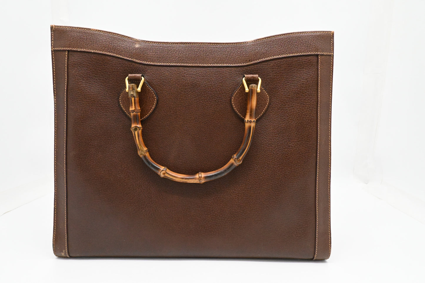 Gucci Diana Bamboo Tote in Brown Leather