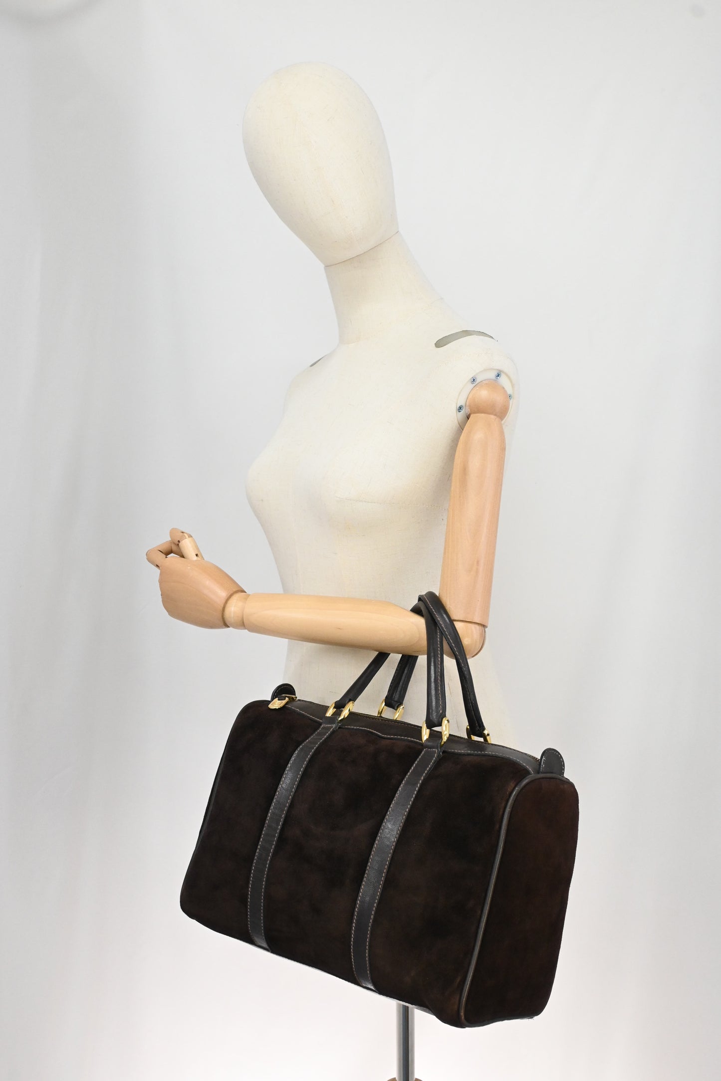 Gucci Boston Bag in Brown Suede