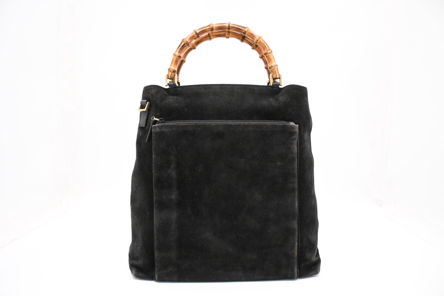 Gucci Bamboo Handbag in Black Suede