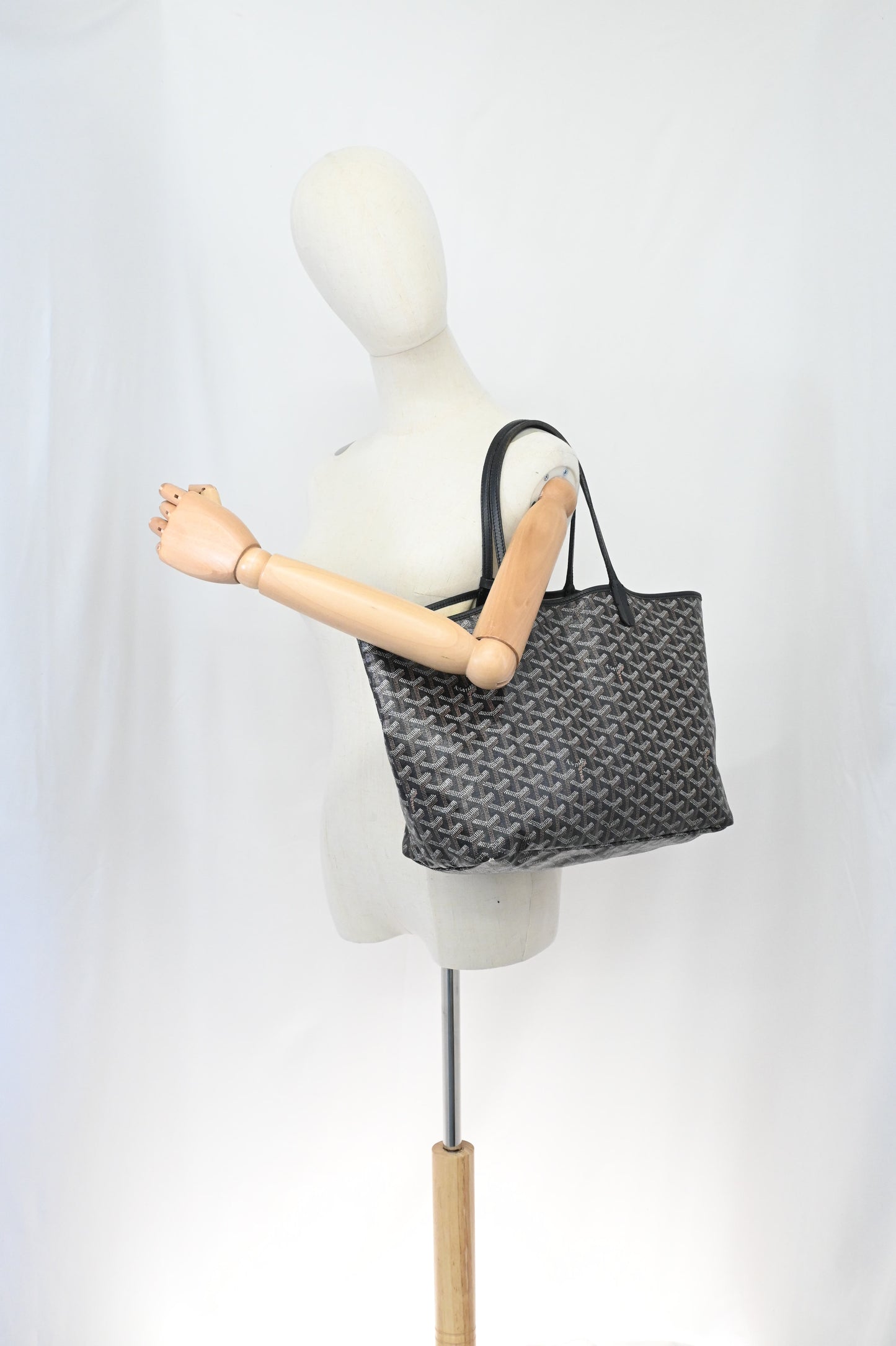 Goyard Saint Louis PM in Black Goyardine Canvas