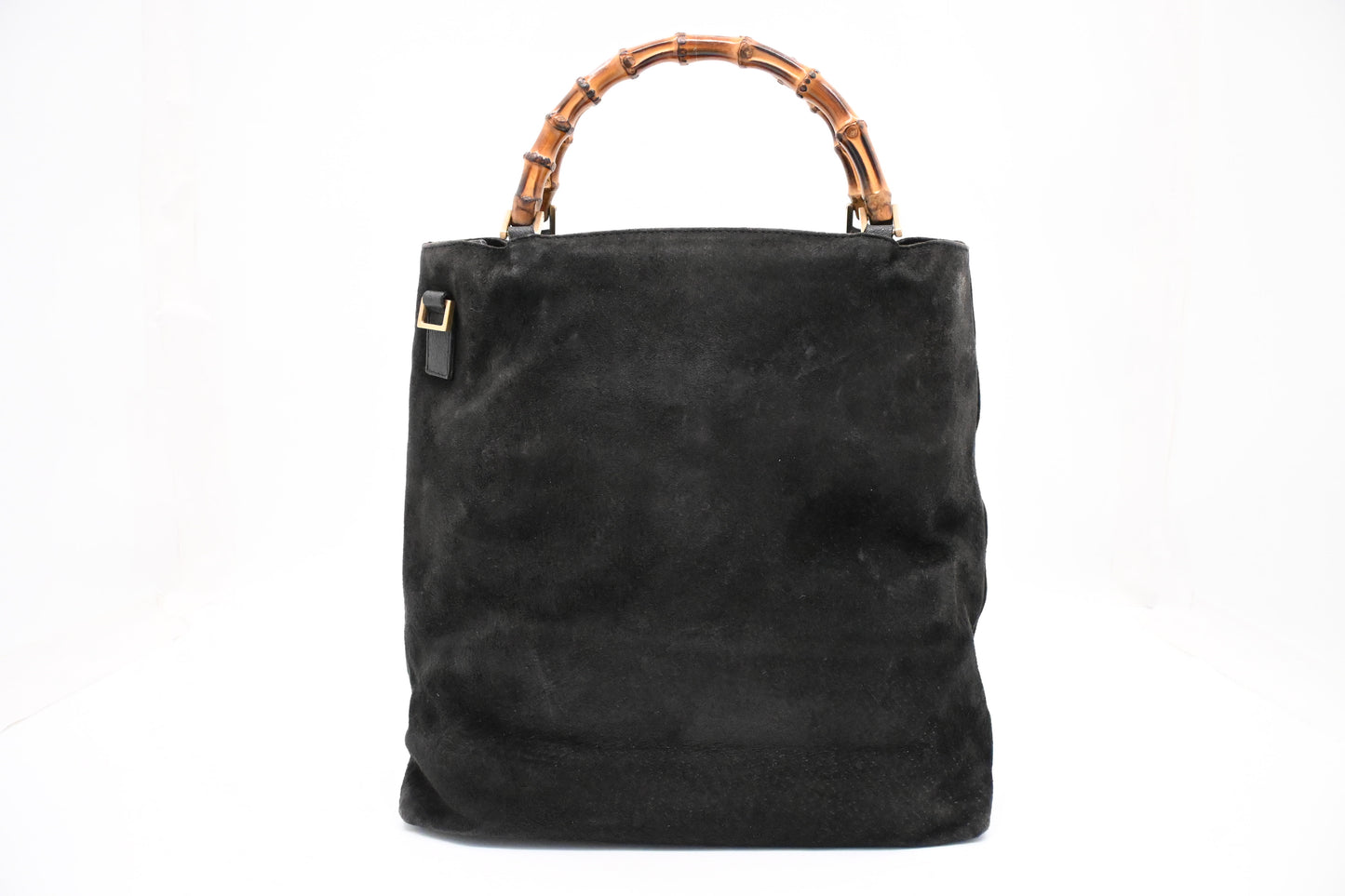 Gucci Bamboo Handbag in Black Suede