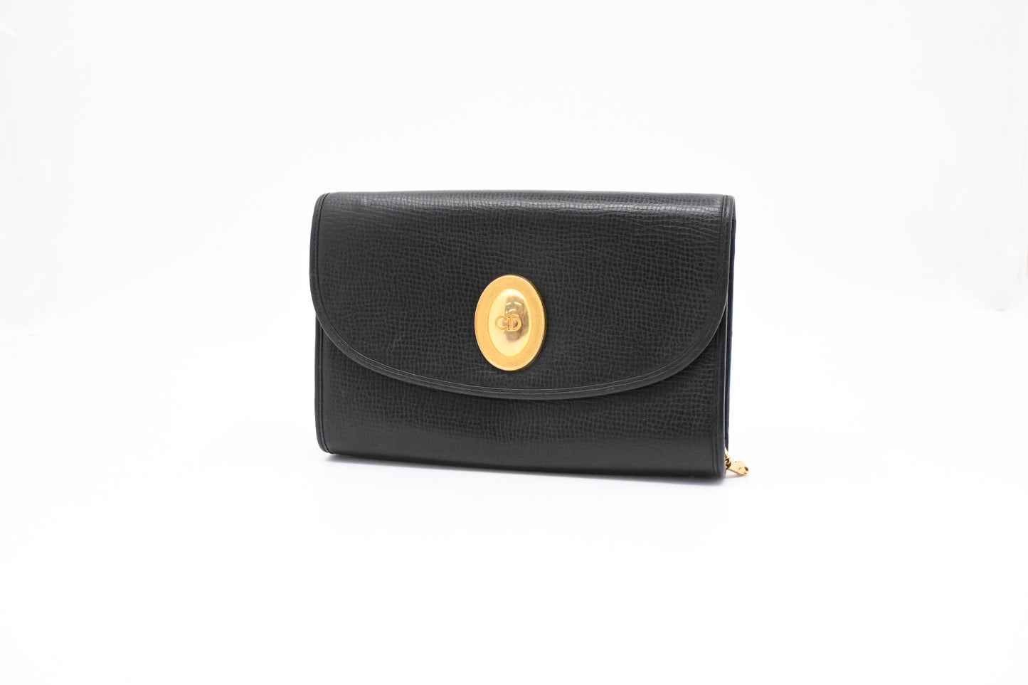 Dior Chain Shoulder Bag in Black Leather