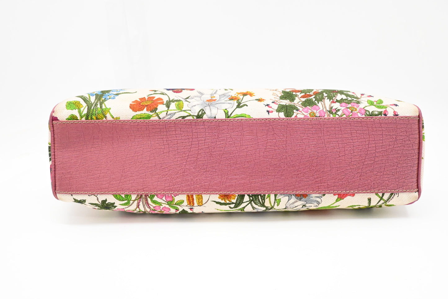 Gucci Charmy Hobo Bag in Floral Canvas and Pink Leather