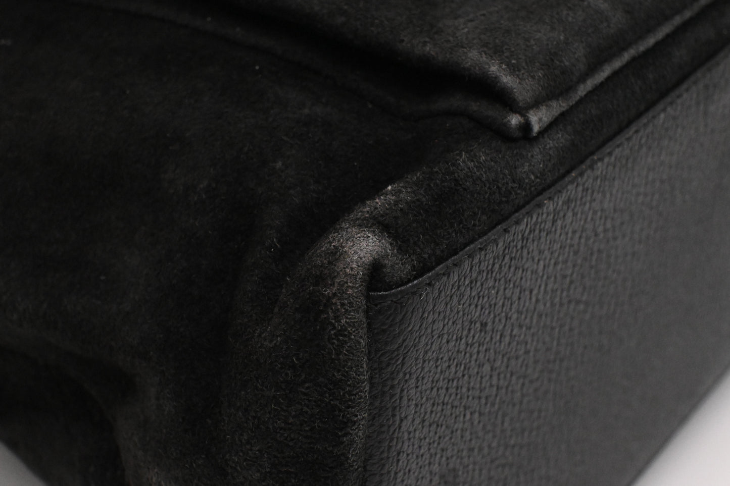 Gucci Bamboo Handbag in Black Suede