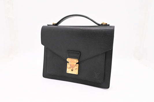 Louis Vuitton Monceau in Black Epi Leather