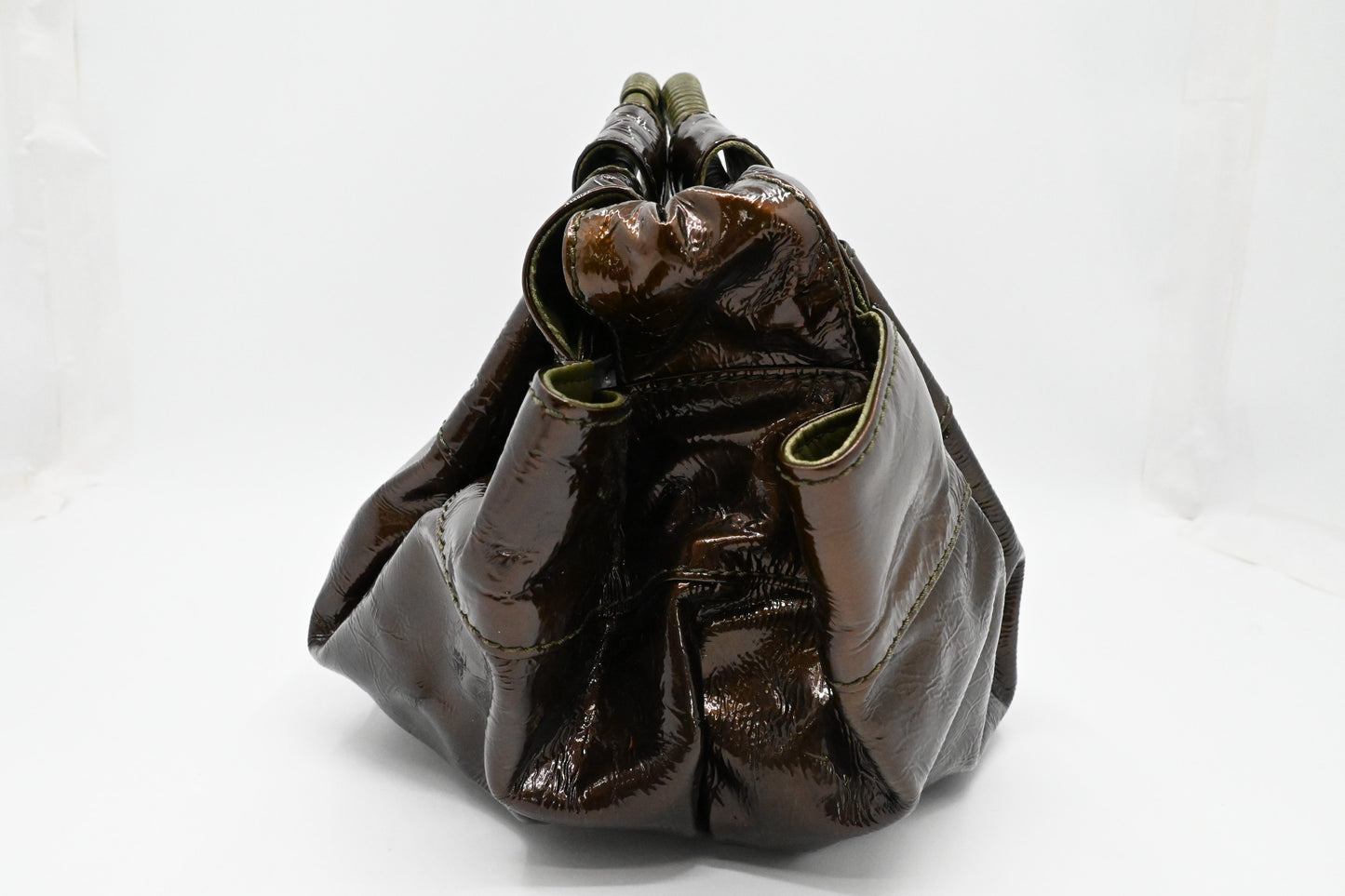 Loewe Nappa Aire Handbag in Brown Patent Leather