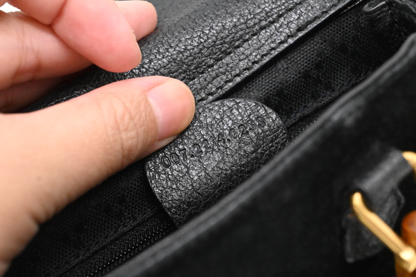 Gucci Bamboo Mini Boston Bag in Black Suede Leather