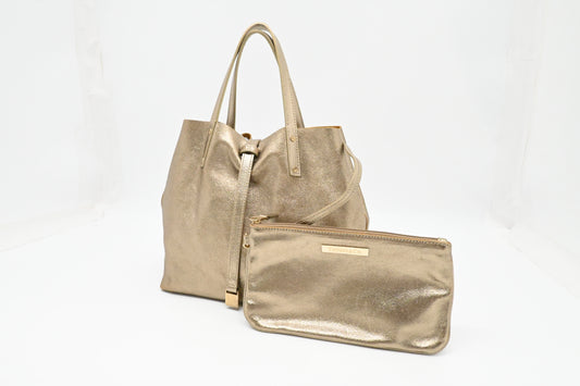 Tiffany & Co. Reversible Tote PM in Gold Tone Leather