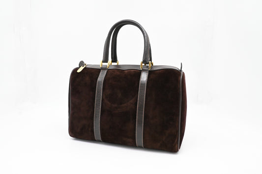 Gucci Boston Bag in Brown Suede