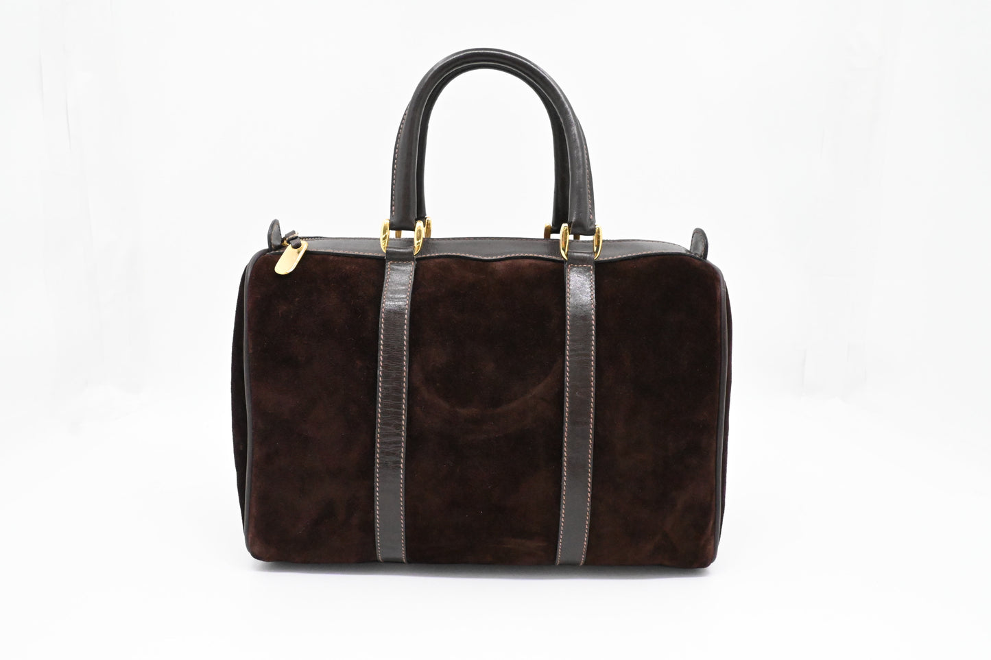 Gucci Boston Bag in Brown Suede