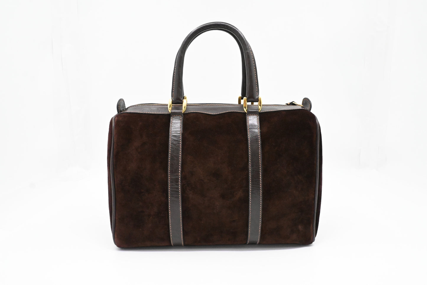 Gucci Boston Bag in Brown Suede