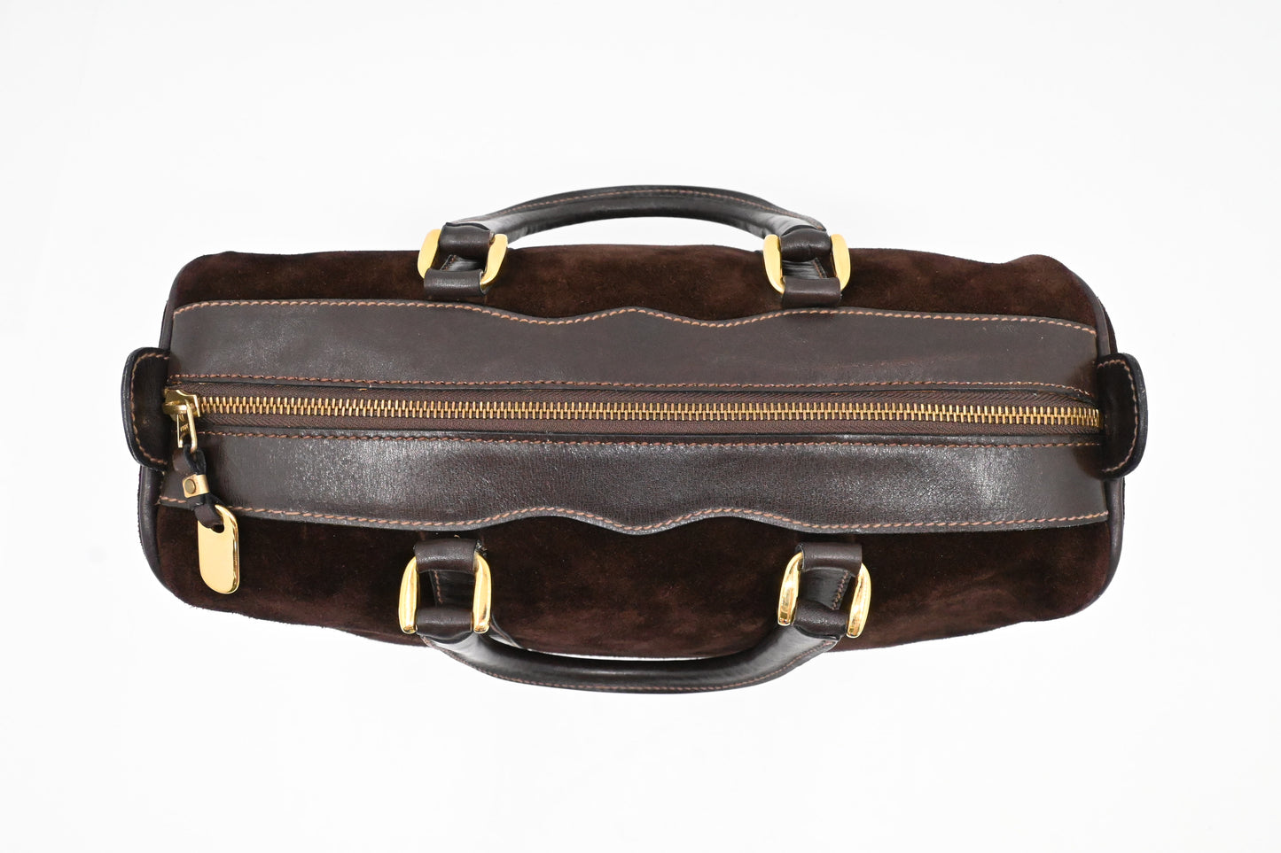 Gucci Boston Bag in Brown Suede