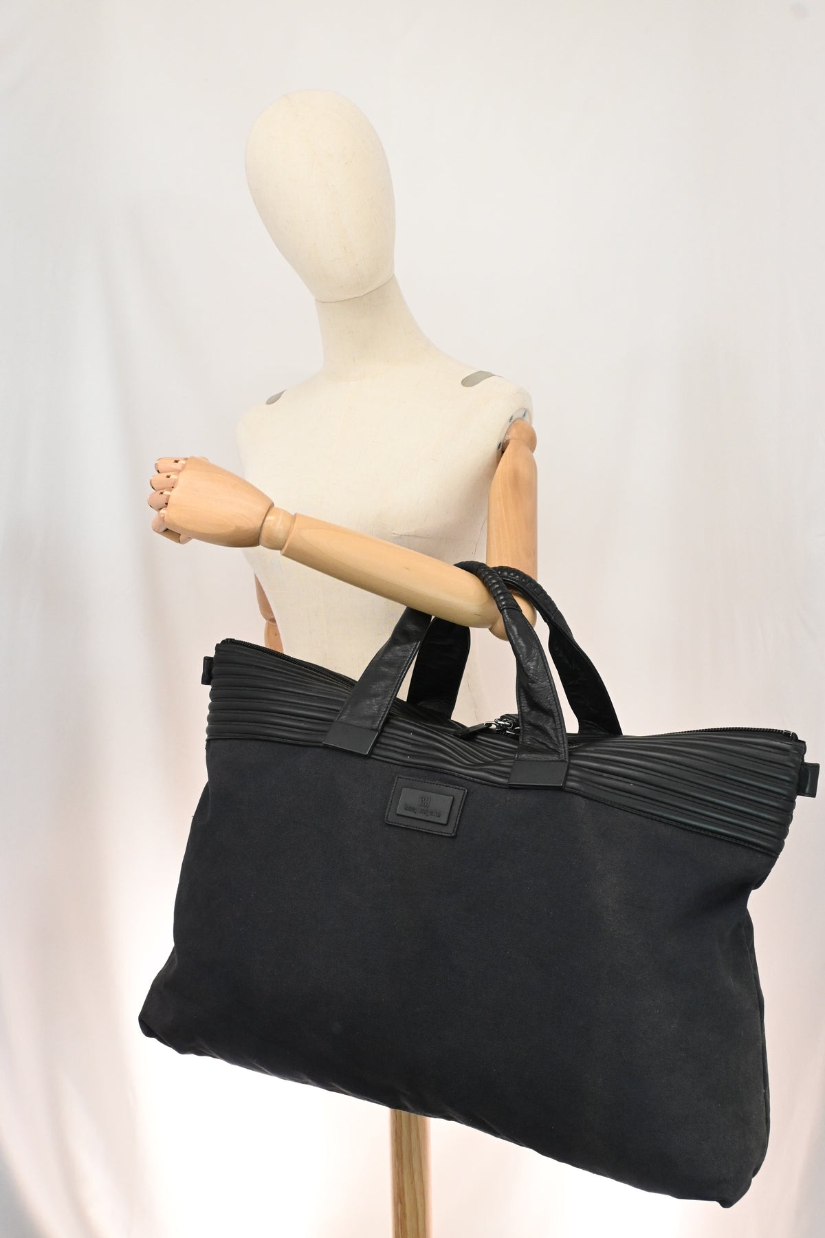 Issey Miyake Large Travel Bag in Black Canvas