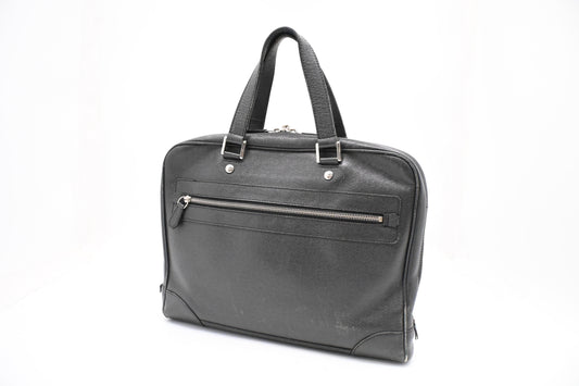 Louis Vuitton Igor Business Bag in Black Taiga Leather