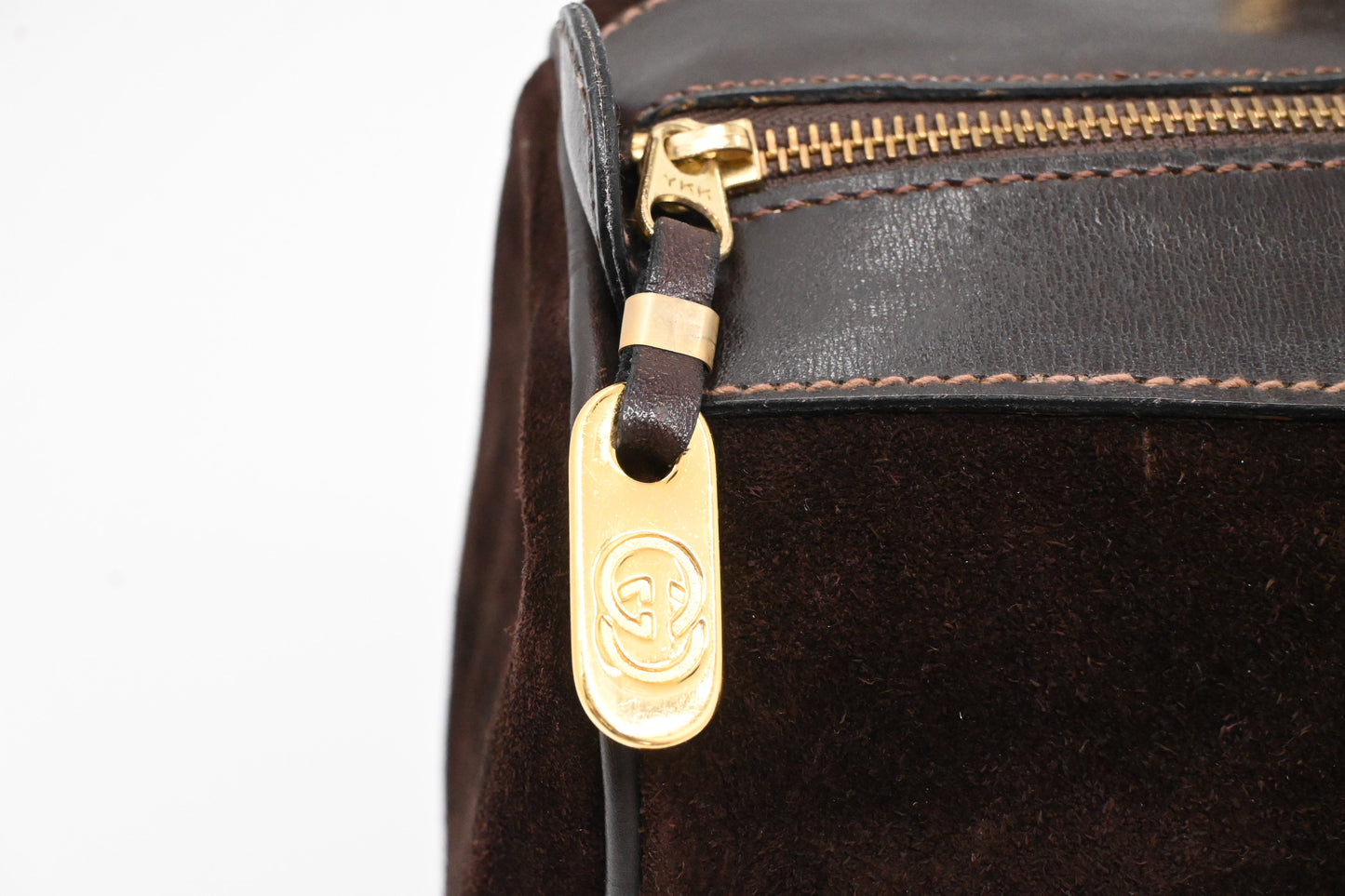 Gucci Boston Bag in Brown Suede
