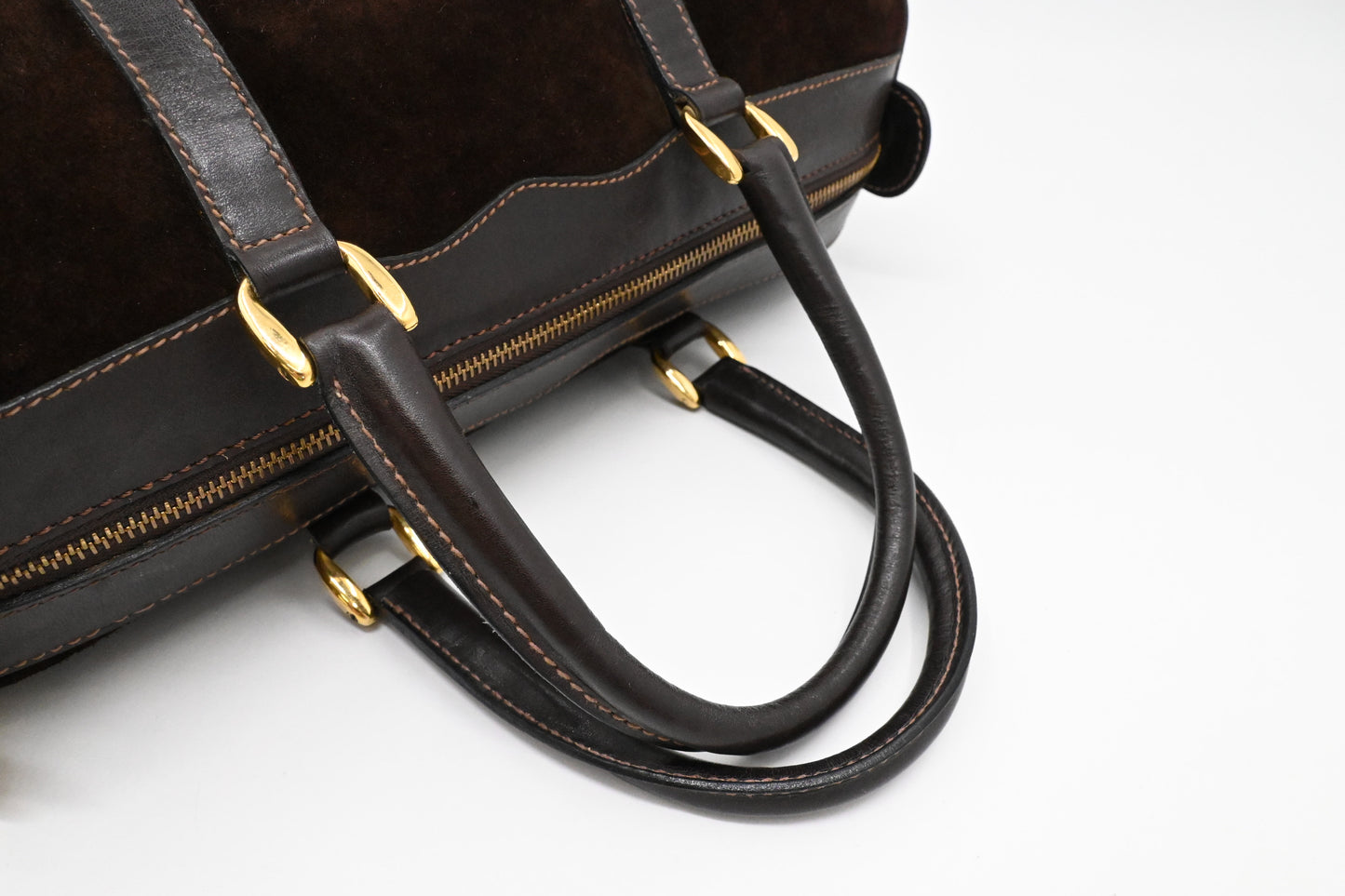Gucci Boston Bag in Brown Suede
