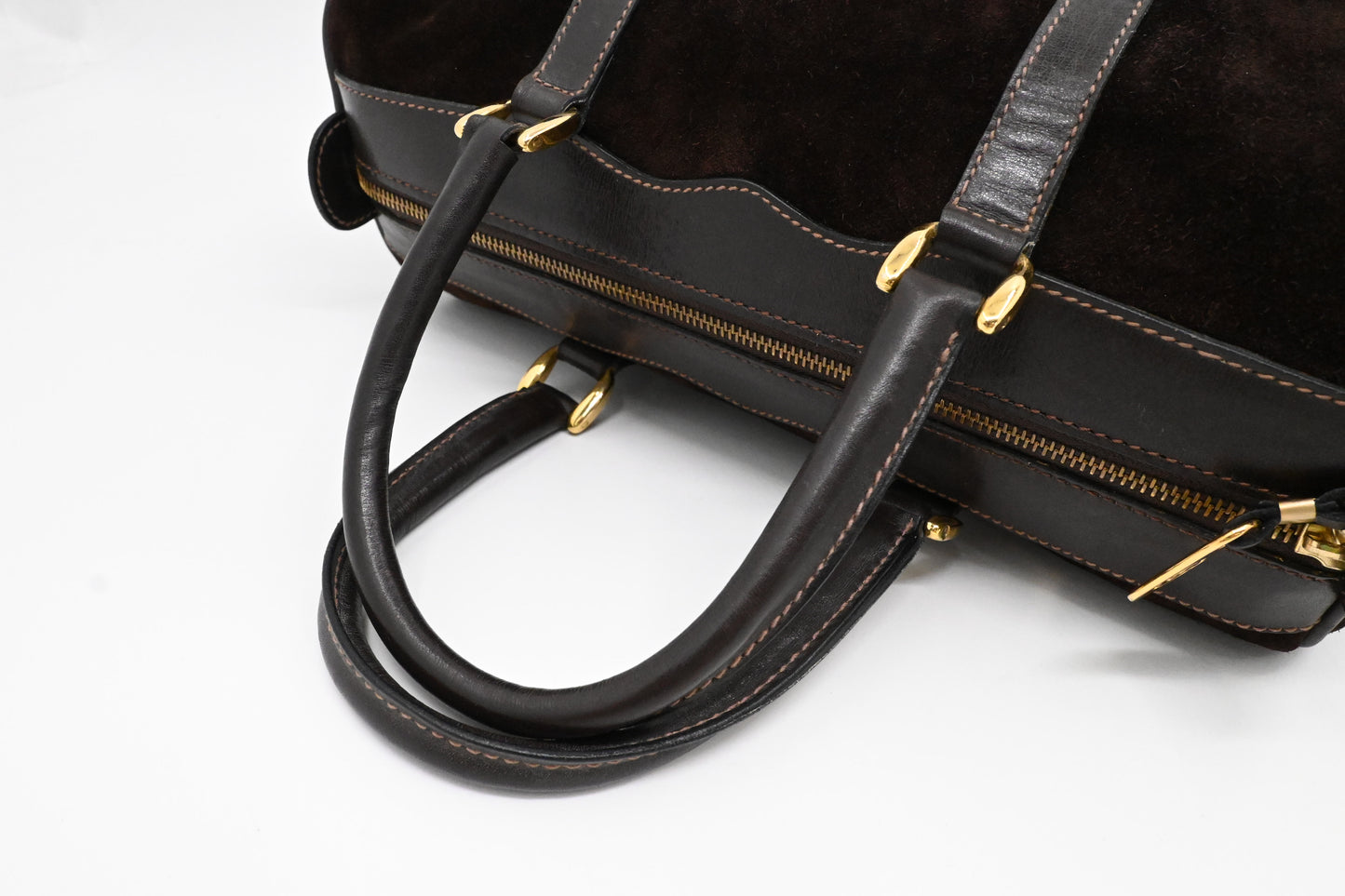 Gucci Boston Bag in Brown Suede