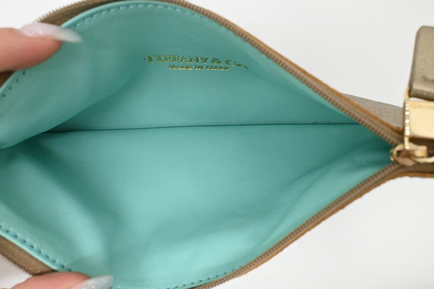 Tiffany & Co. Reversible Tote PM in Gold Tone Leather