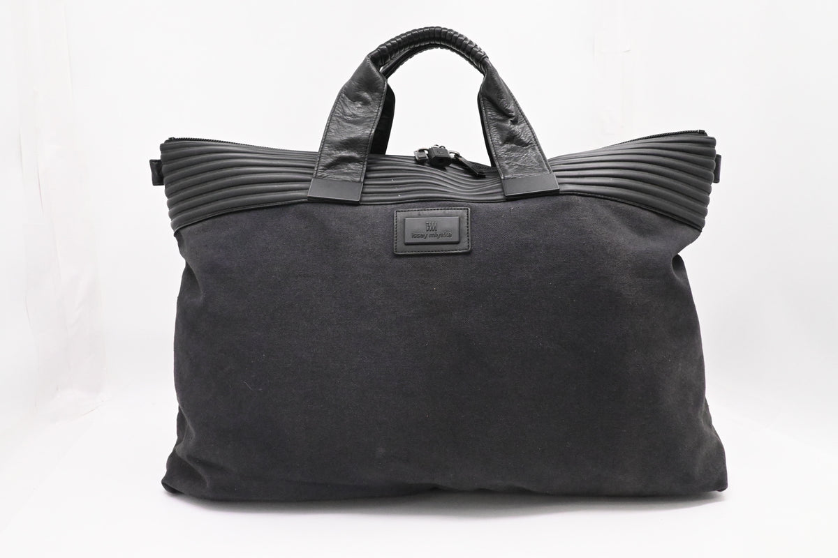 Issey Miyake Large Travel Bag in Black Canvas