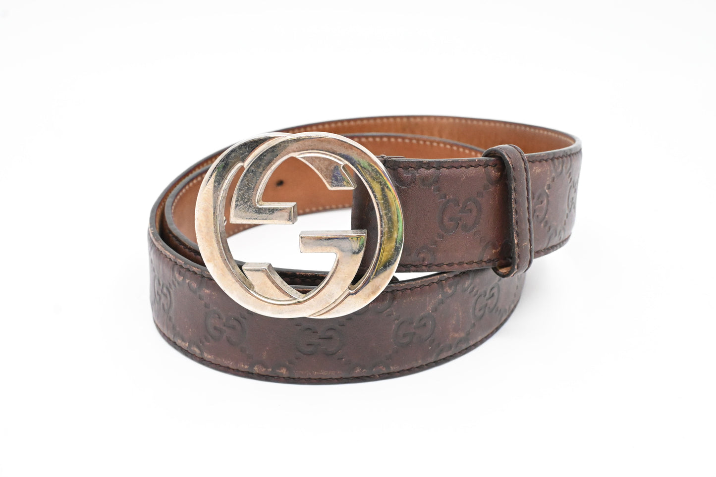 Gucci Belt 90/36 in Brown Guccissima Leather