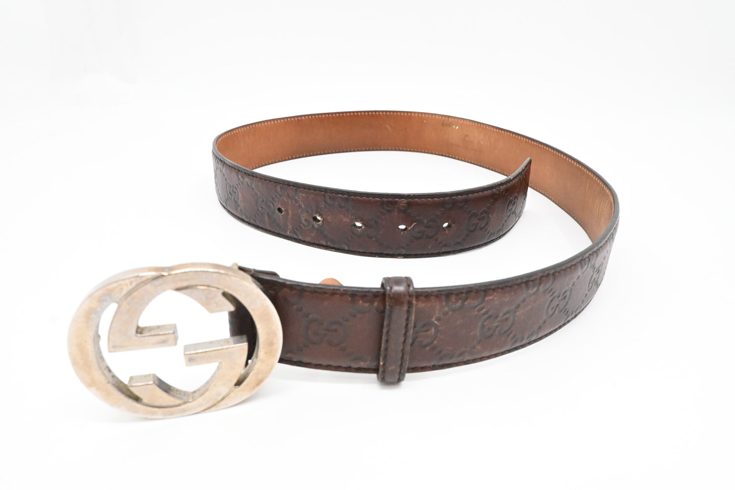 Gucci Belt 90/36 in Brown Guccissima Leather