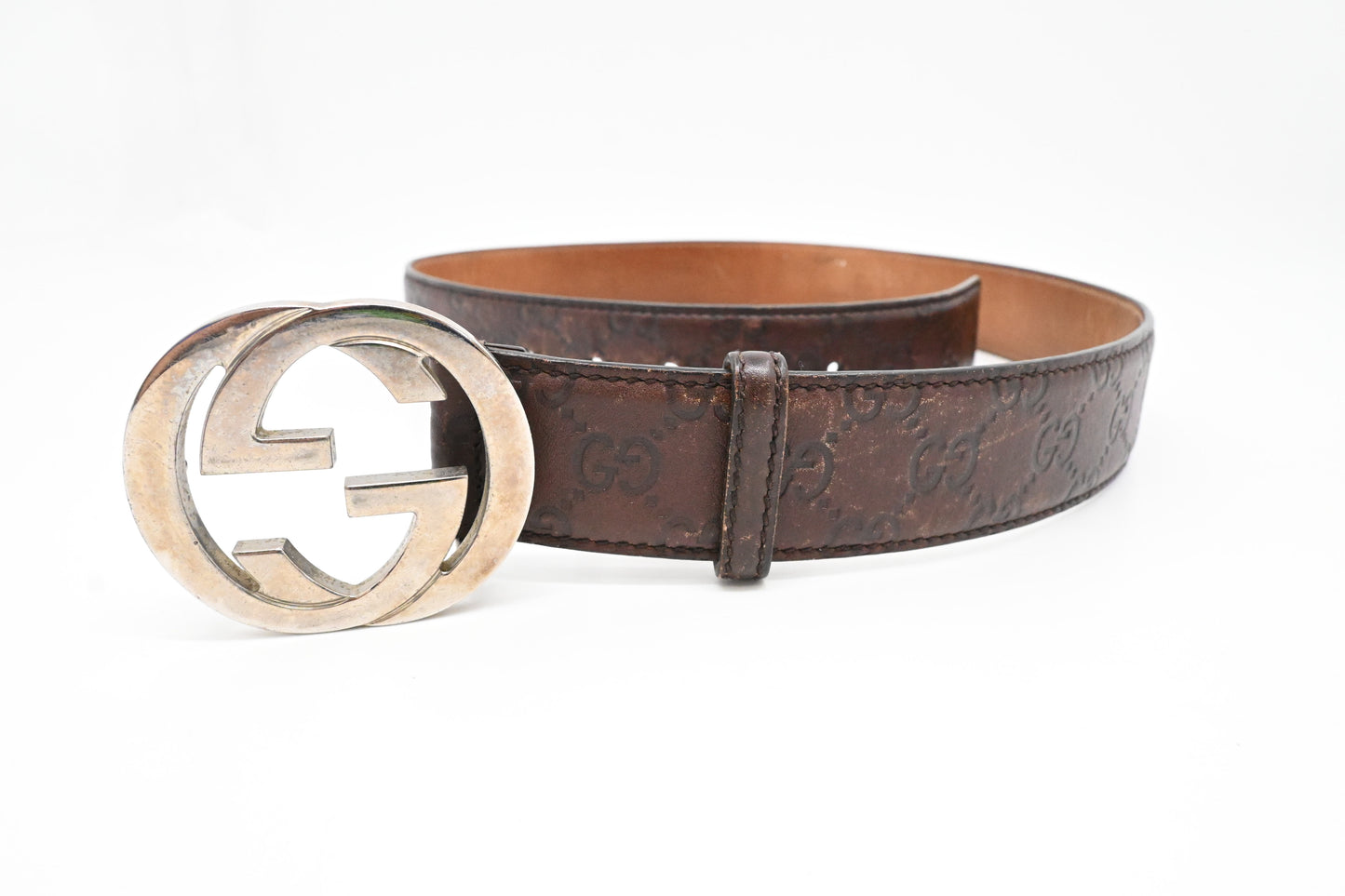 Gucci Belt 90/36 in Brown Guccissima Leather