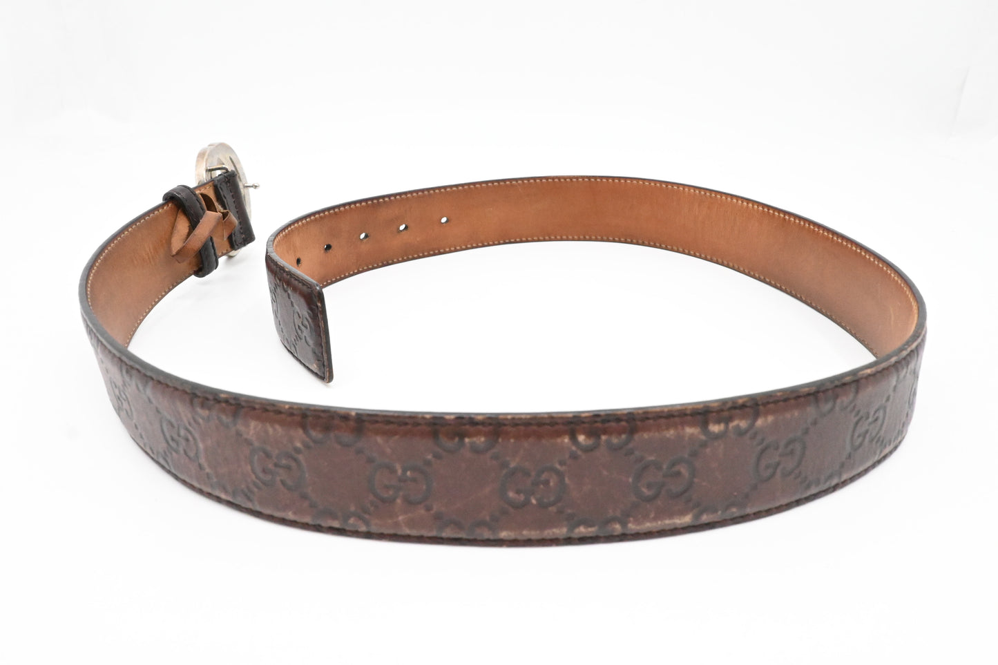 Gucci Belt 90/36 in Brown Guccissima Leather