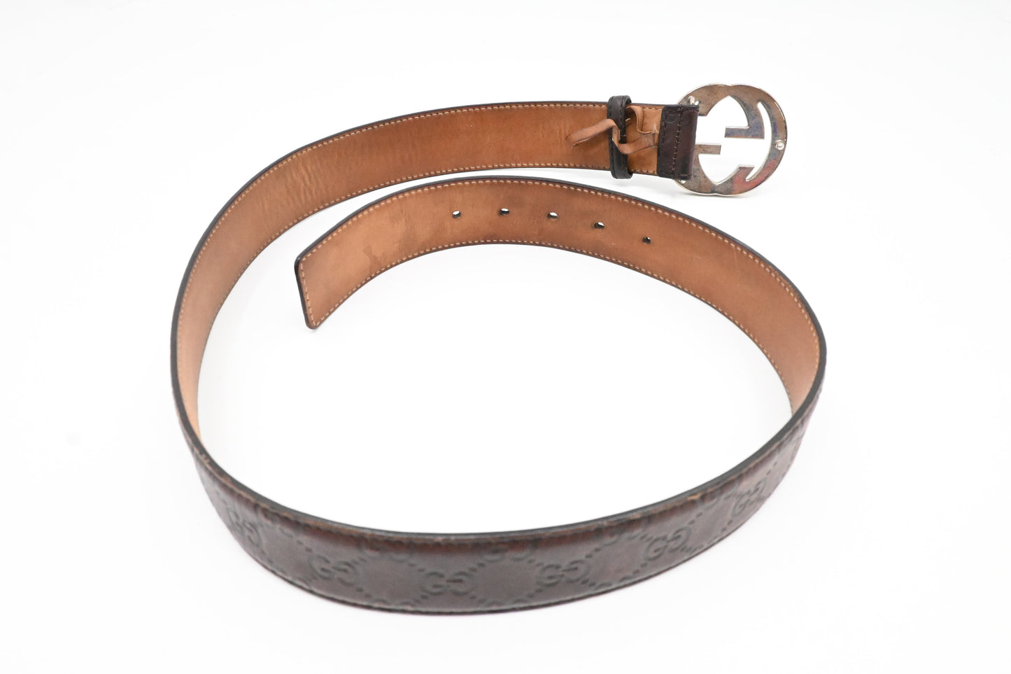 Gucci Belt 90/36 in Brown Guccissima Leather
