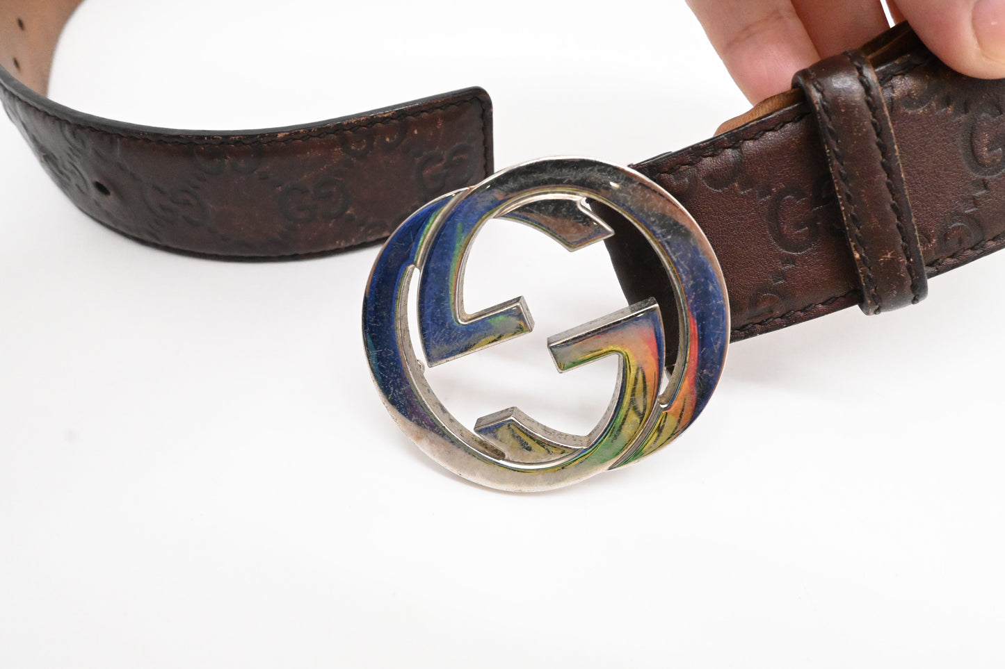 Gucci Belt 90/36 in Brown Guccissima Leather