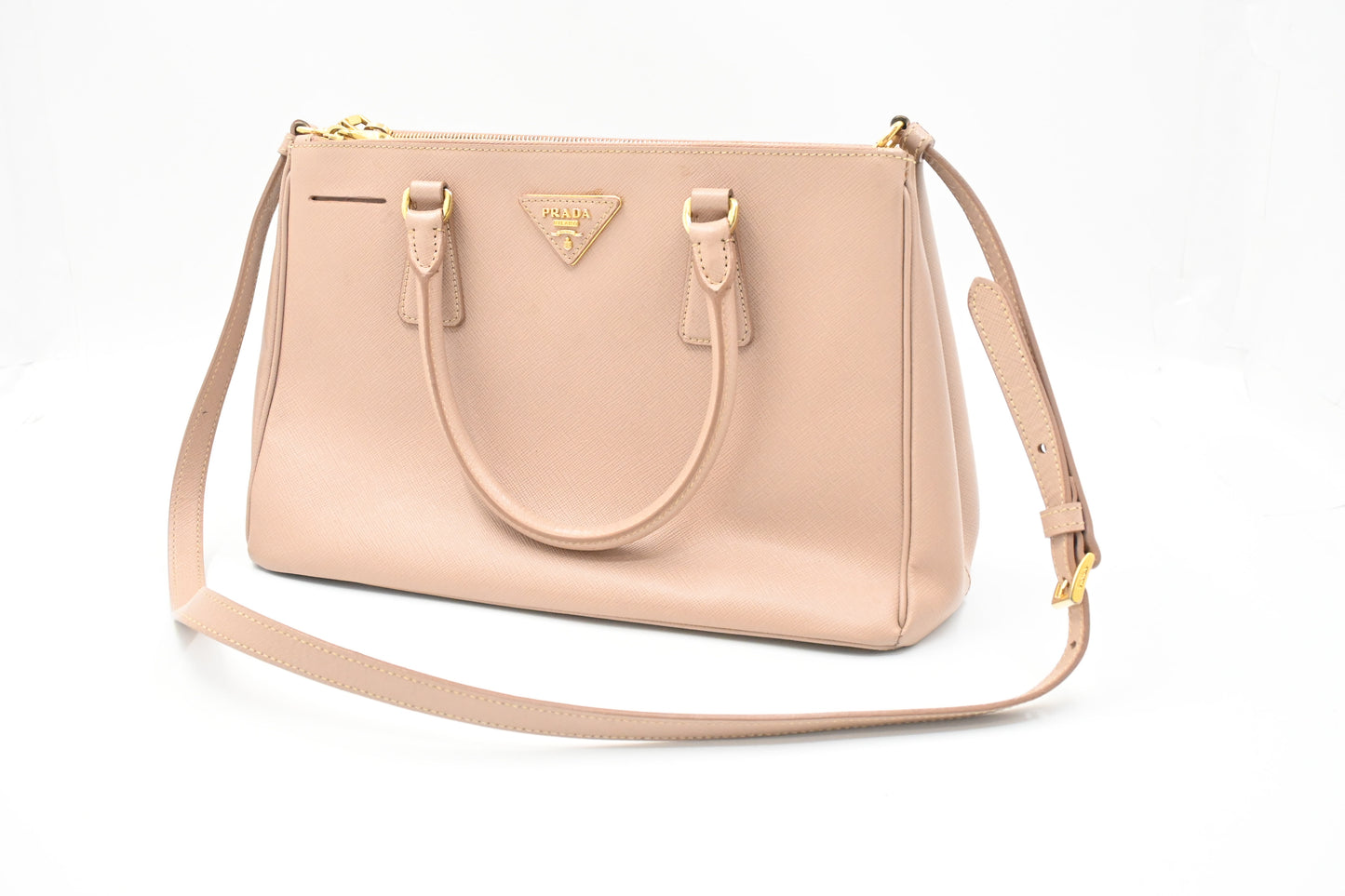 Prada Small Galleria in Pink Beige Saffiano Leather
