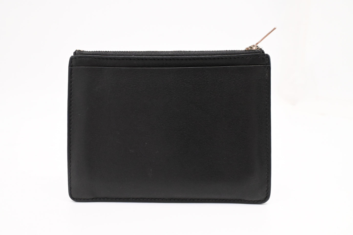 Hermes City Zip Coin Case in Black Leather
