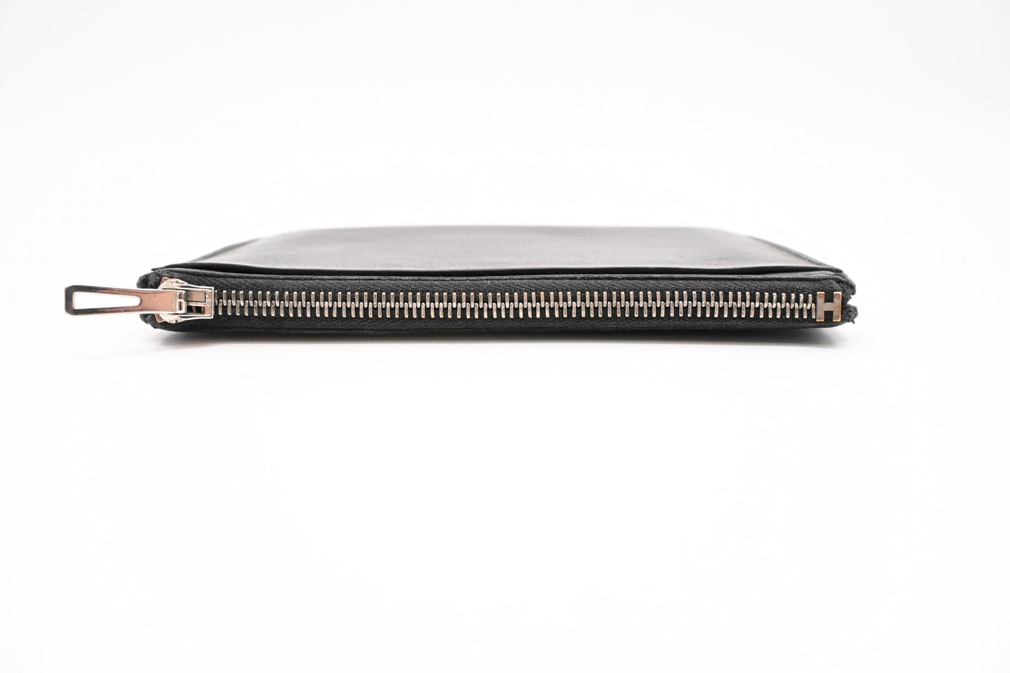 Hermes City Zip Coin Case in Black Leather