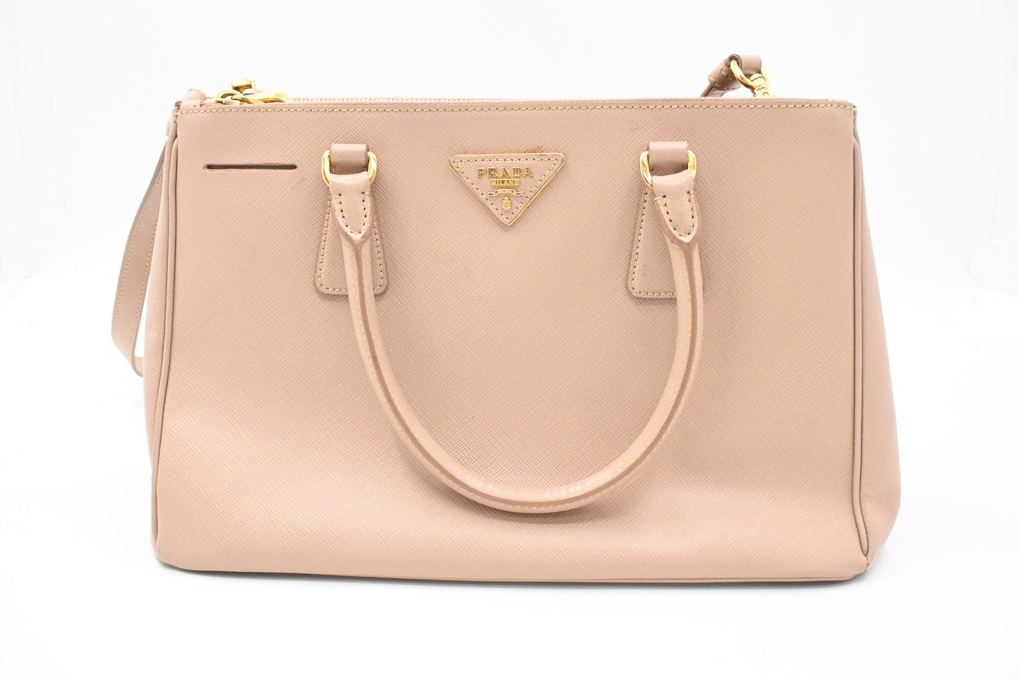Prada Small Galleria in Pink Beige Saffiano Leather