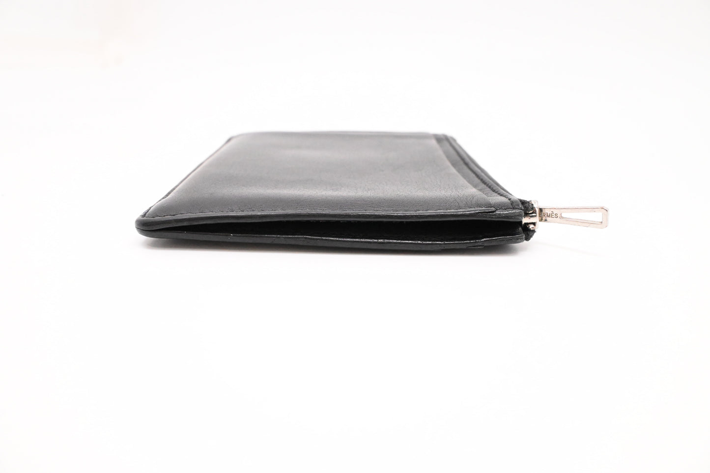 Hermes City Zip Coin Case in Black Leather