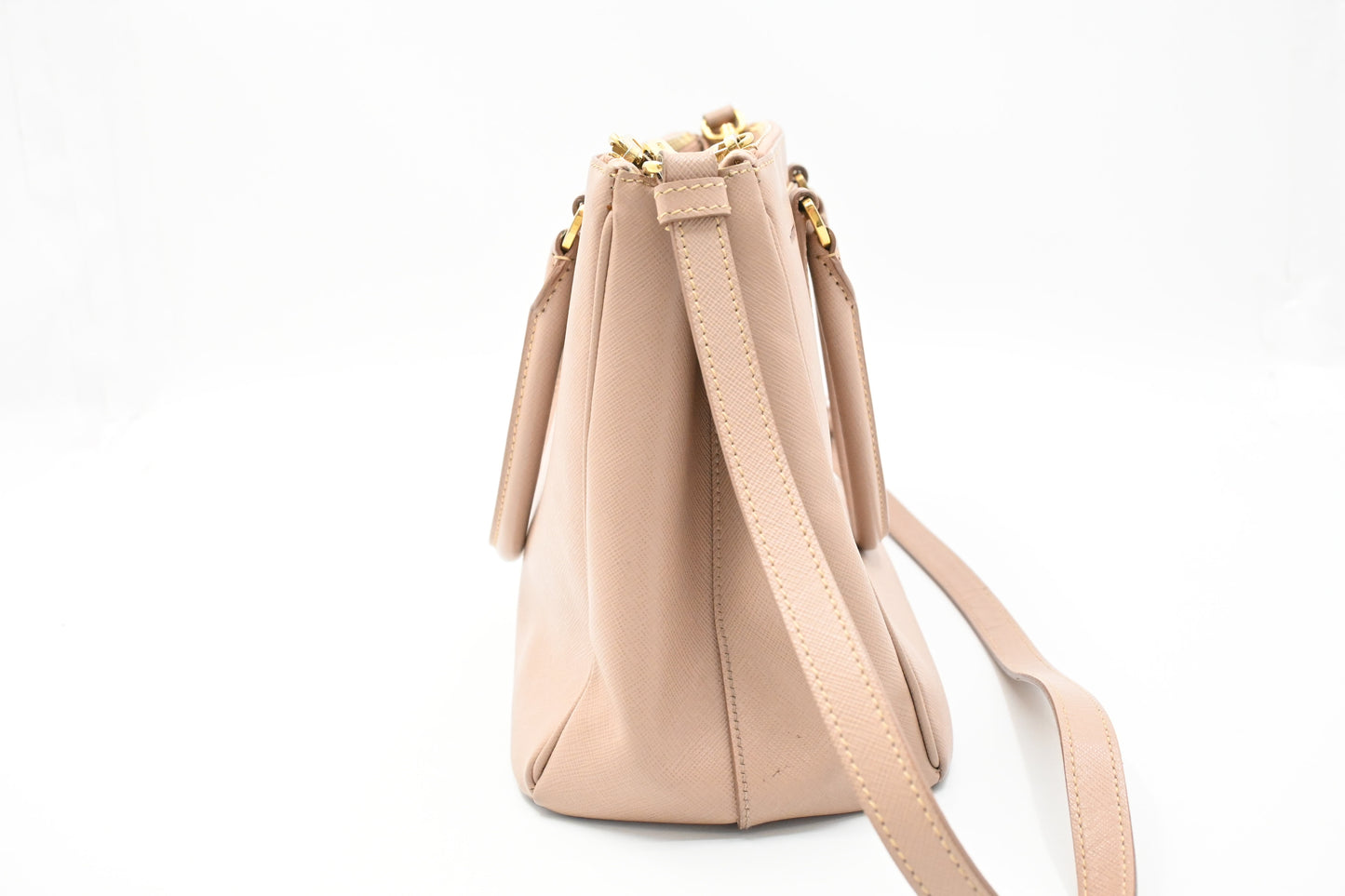 Prada Small Galleria in Pink Beige Saffiano Leather